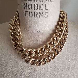 Gold Chunky Twin Chain Necklace